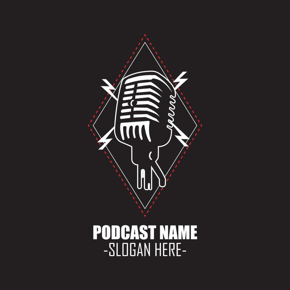 podcast logo microphone vector ready eps 10 format