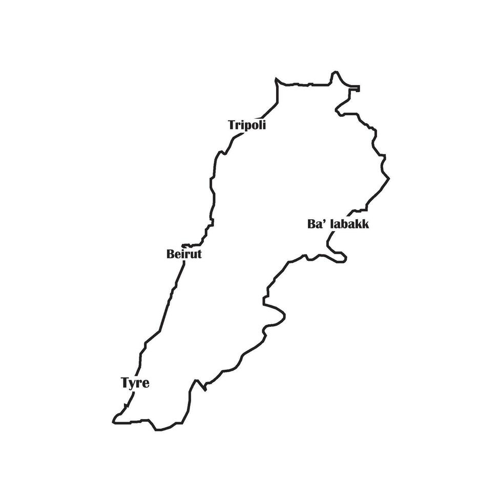 Lebanon map icon vector