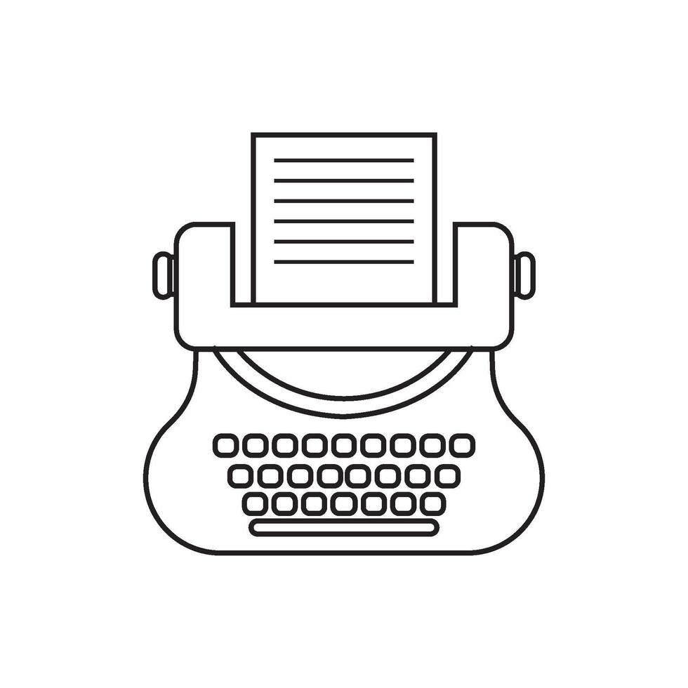 Typewriter icon vector