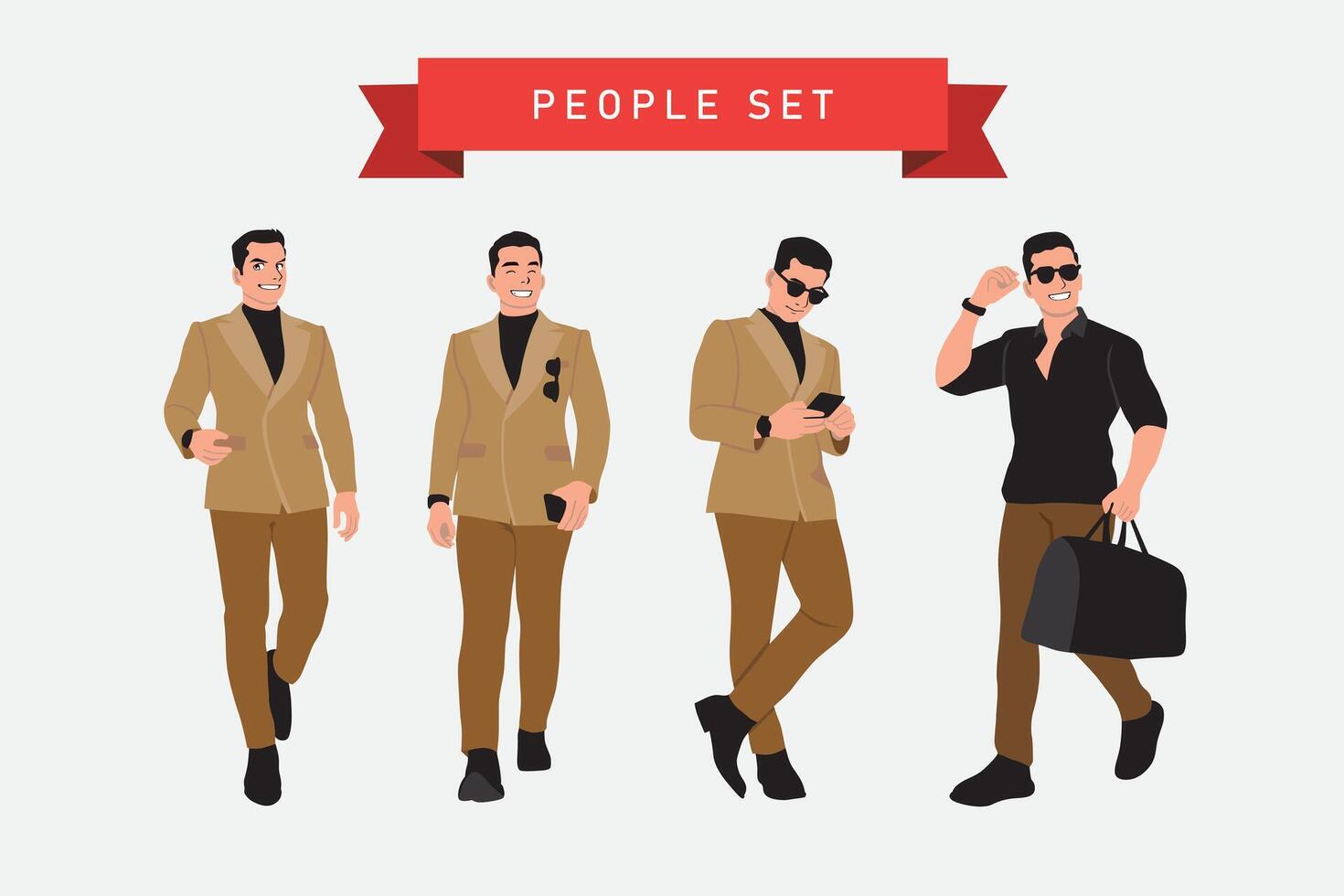 Vector illustration of a man in a suit