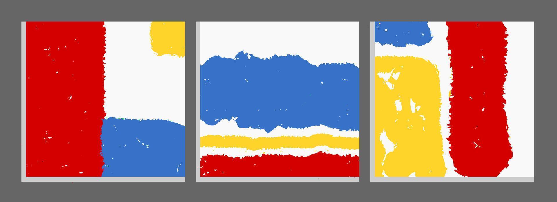 Set of abstract minimalist arts with.  Hand painted illustration. Simple and minimalist design for wall decoration, postcard, cover book, ornament. Digital painting vector