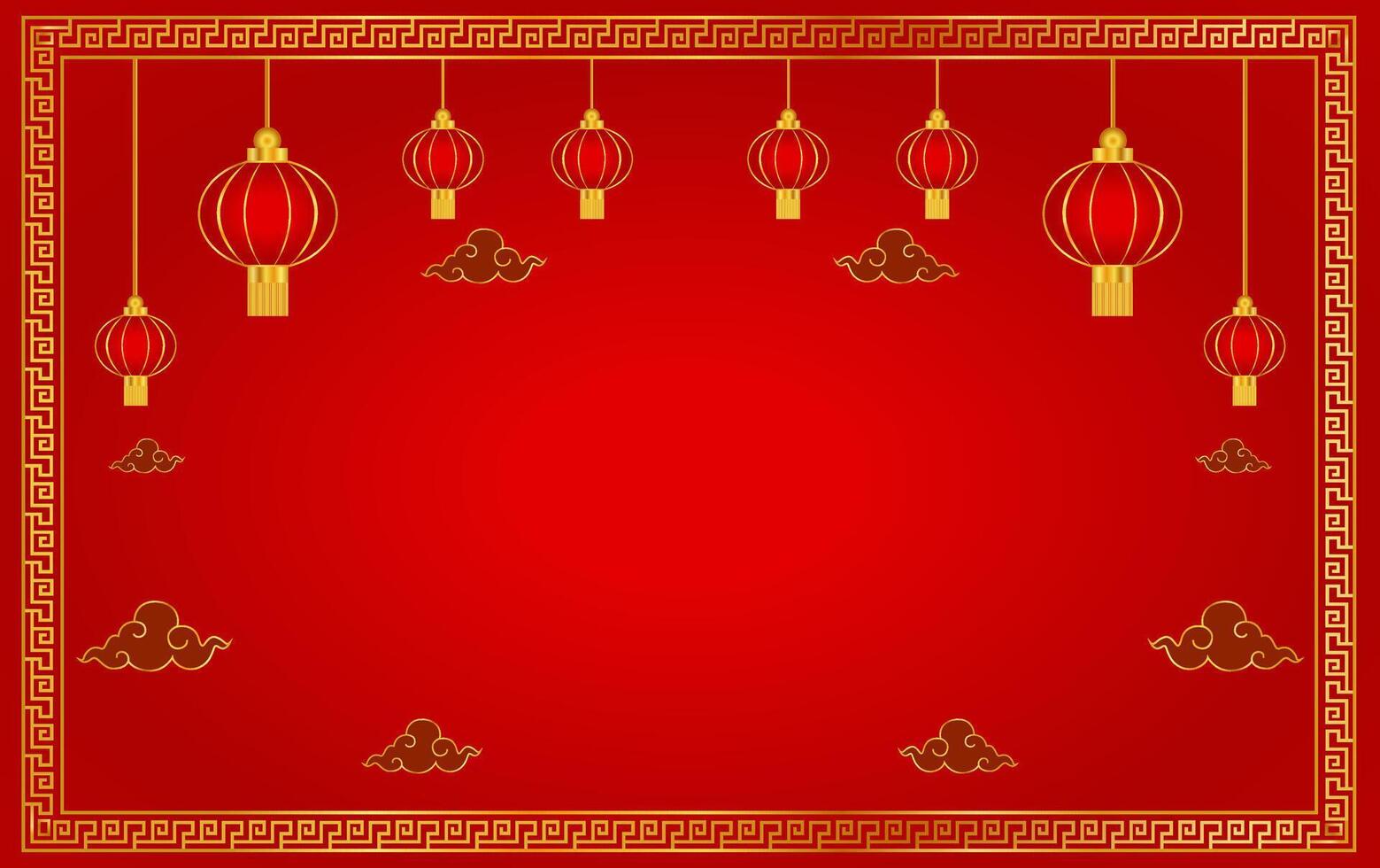 contento chino nuevo año 2024 año de continuar con chino linterna y rojo antecedentes bandera vector