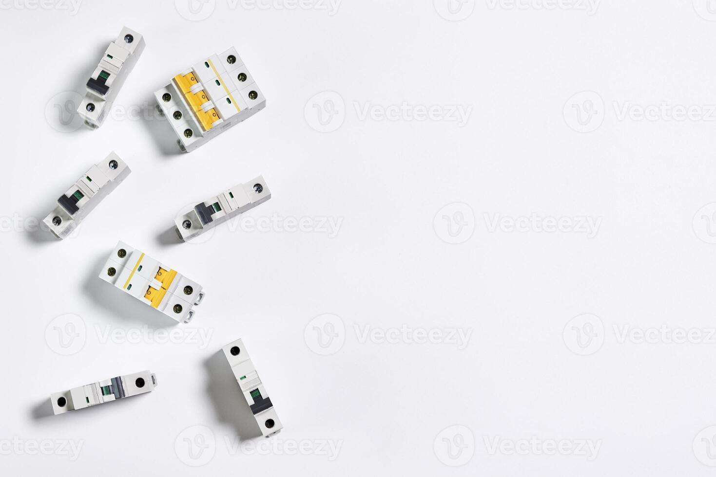Power strip parts in white photo