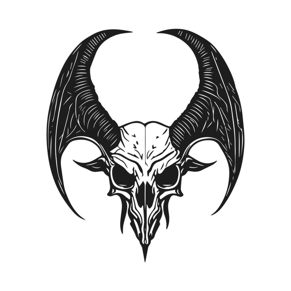 el símbolo de el cabra cráneo. cabra cráneo con murciélago alas. con tema de halloween diseños adecuado para camisetas y sudaderas vector