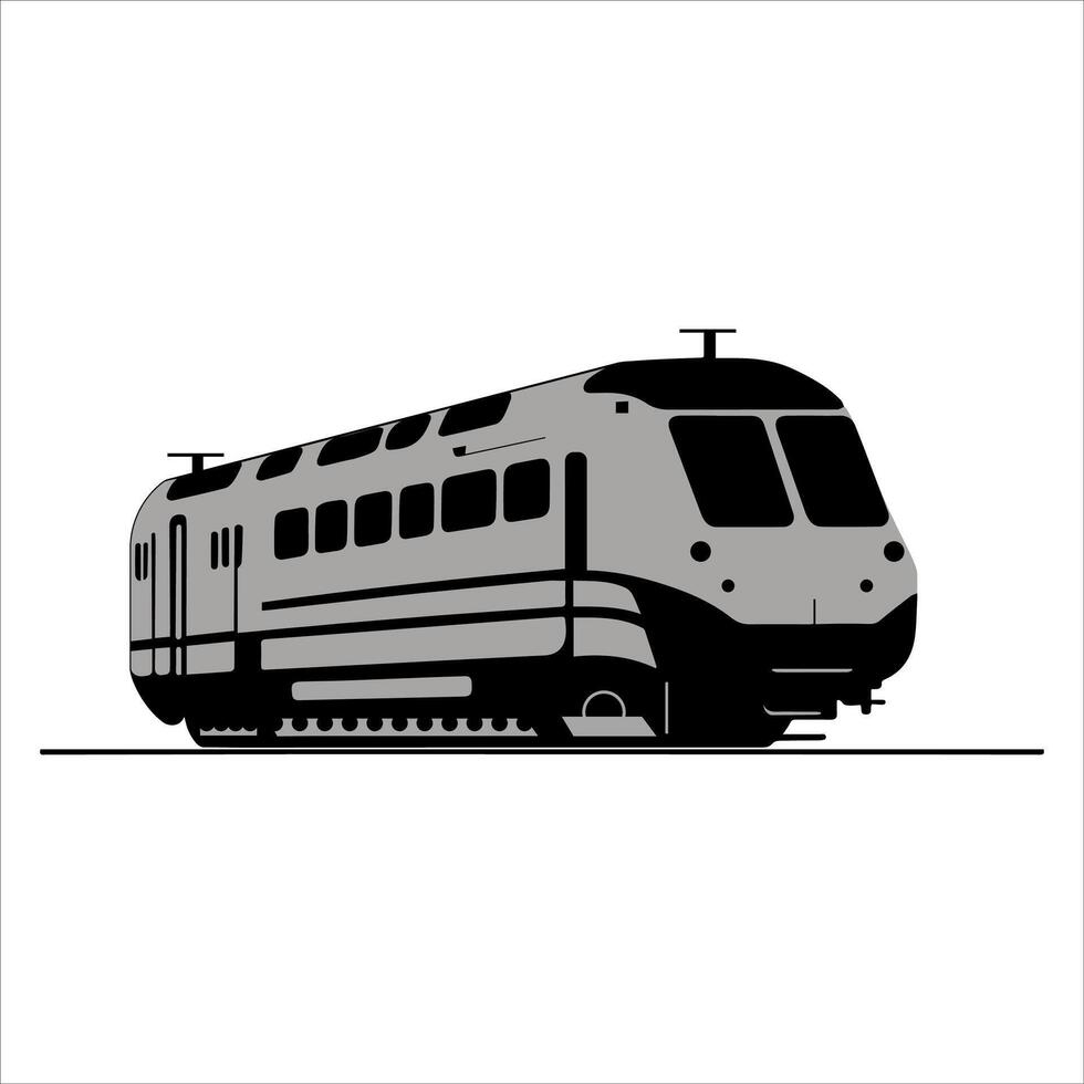 A modern electric train locomotive. Fast land transportation. Train symbol vector