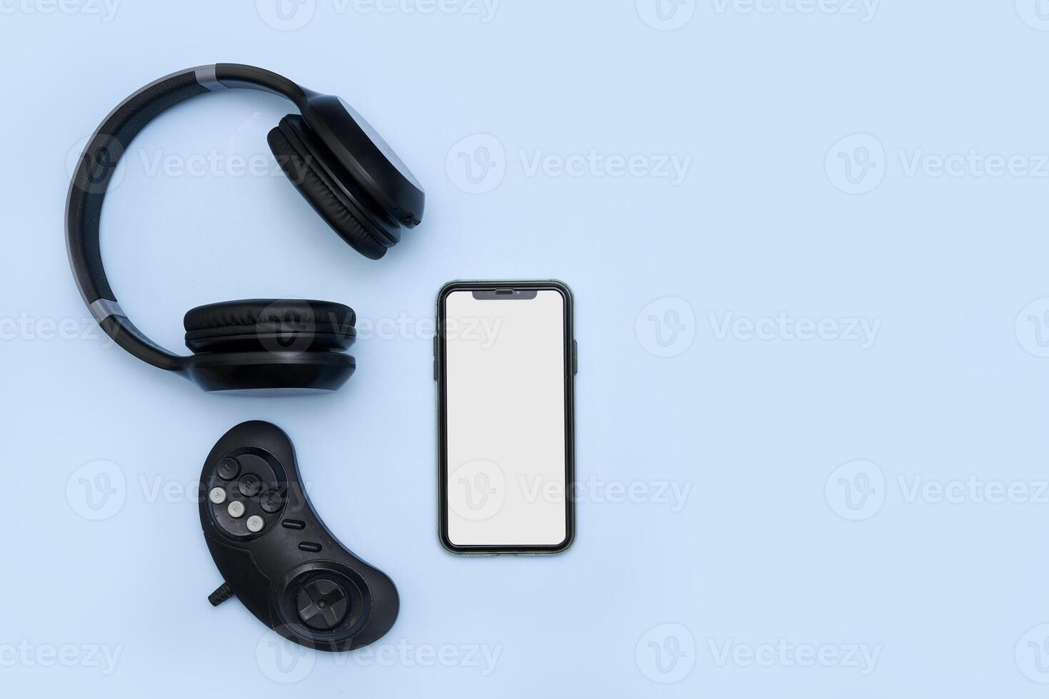 top view of gaming accessories photo