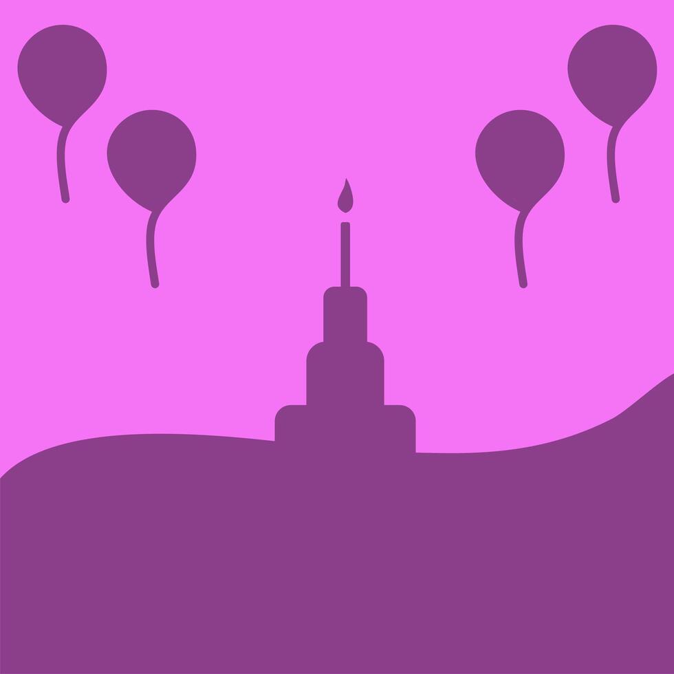 abstract background with balloons and birthday cake decoration vector