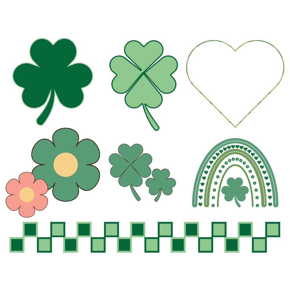 Lucky Vibes, Sublimation, Clipart, Clover, Luck, Shamrocks vector