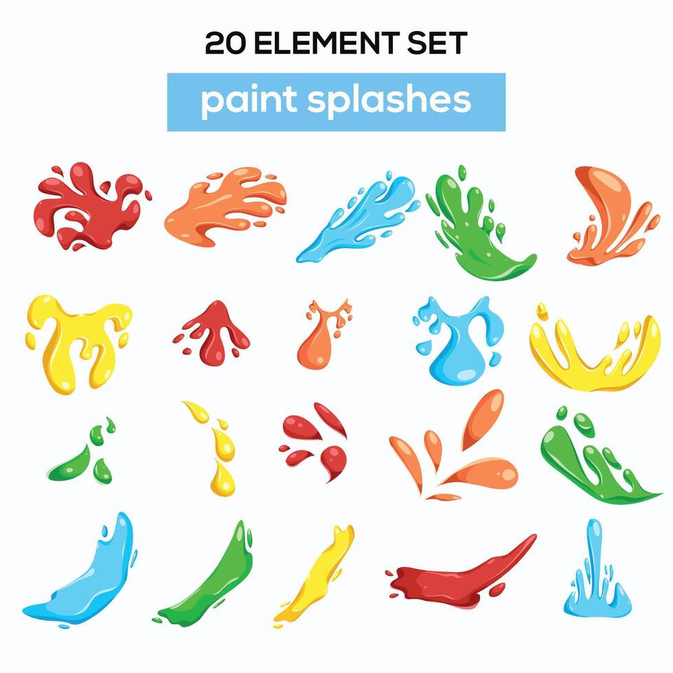 paint splash illustration set elements vector