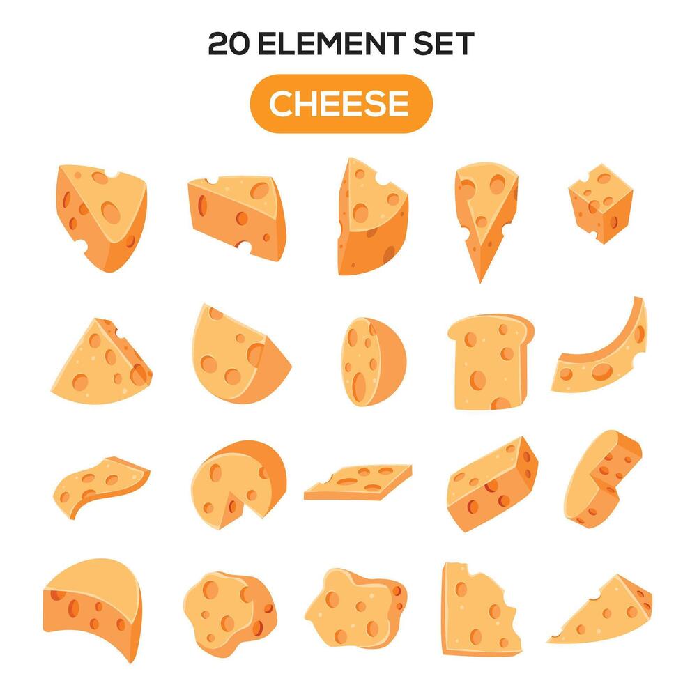 Cheese theme set element illustration vector