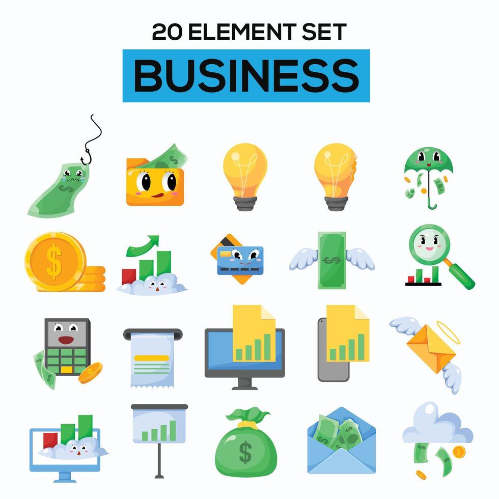 business illustration set elements vector