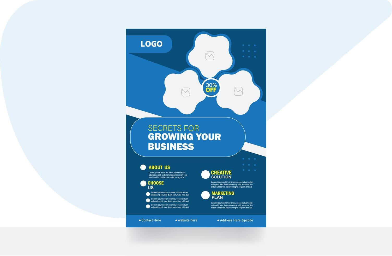 Business brochure flyer design marketing agency banner template vector