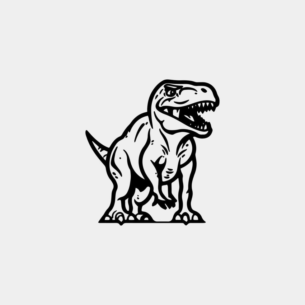 un t - rex dinosaurio con sus boca abierto vector