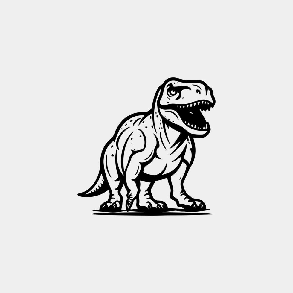 un t - rex dinosaurio con sus boca abierto vector