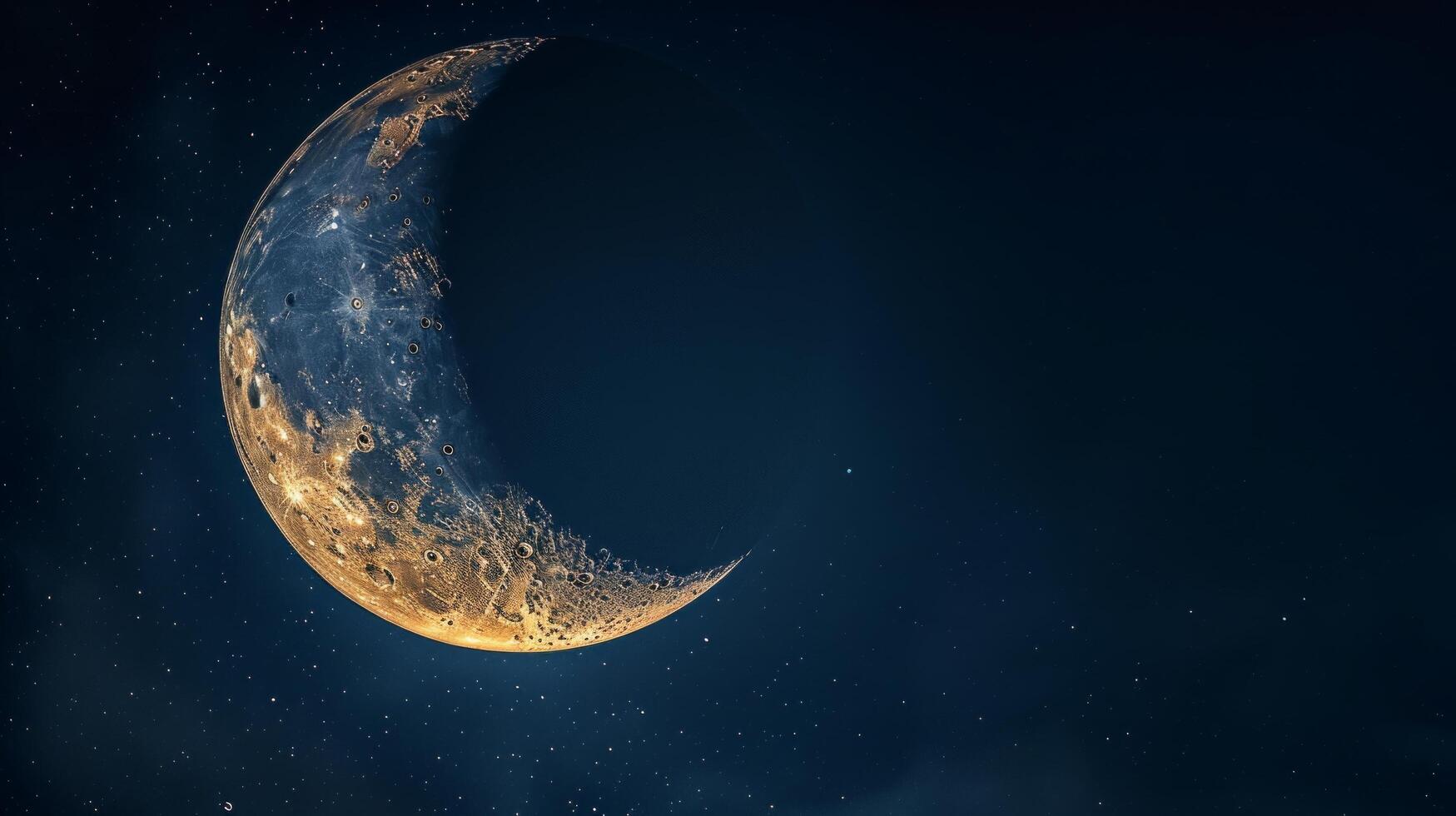 AI generated Captivating views of the crescent moon signaling the start of the blessed month of Ramadan photo