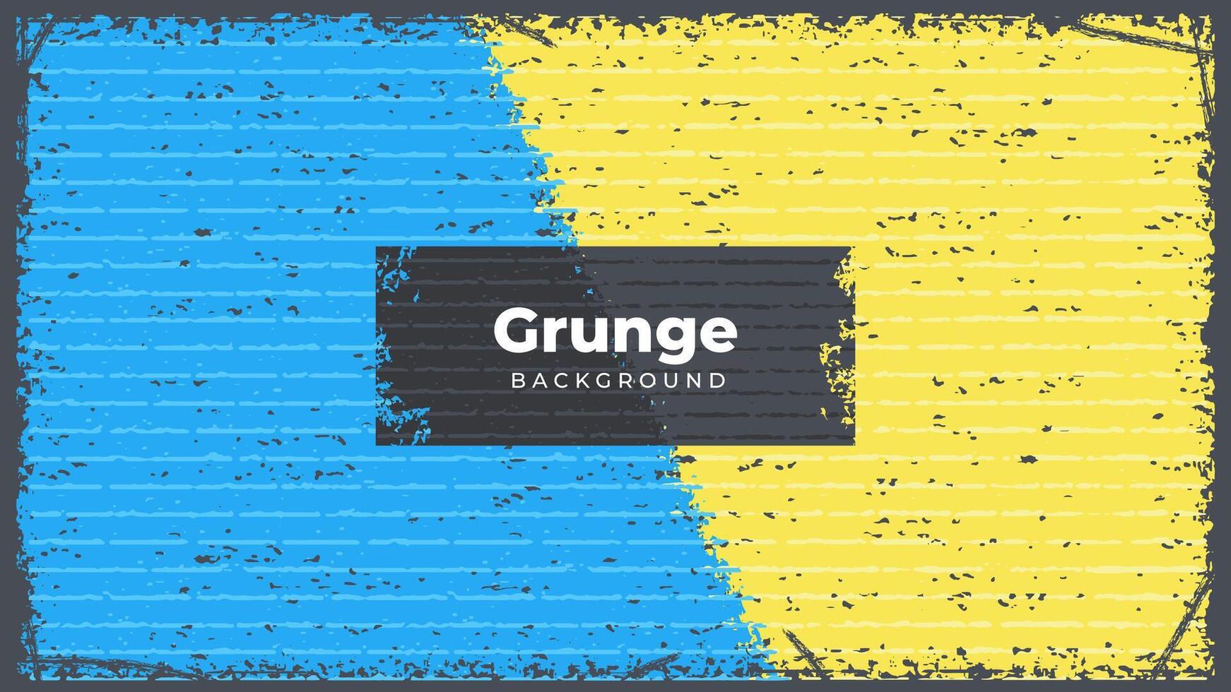 Diagonally Bordered Blue and Yellow Grunge Background vector