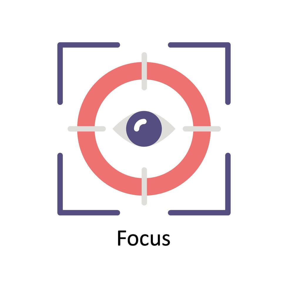 Focus vector Flat icon style illustration. EPS 10 File