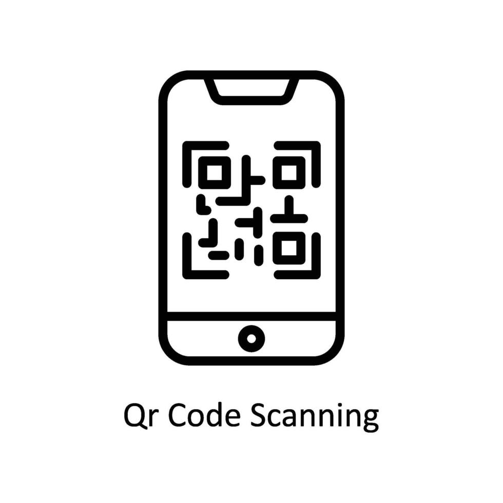 qr código exploración vector contorno icono estilo ilustración. eps 10 archivo