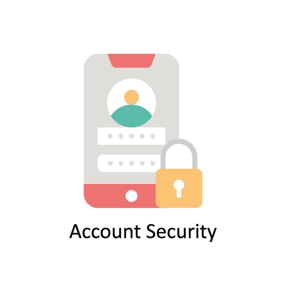 Account Security vector Flat icon style illustration. EPS 10 File