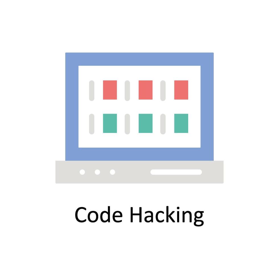 Code Hacking vector Flat icon style illustration. EPS 10 File
