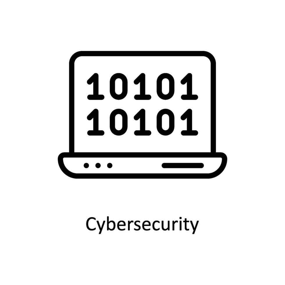 Cyber security Vector outline icon Style illustration. EPS 10 File