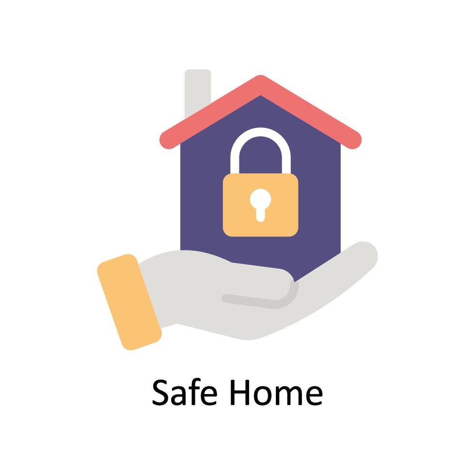 Safe home vector Flat icon style illustration. EPS 10 File