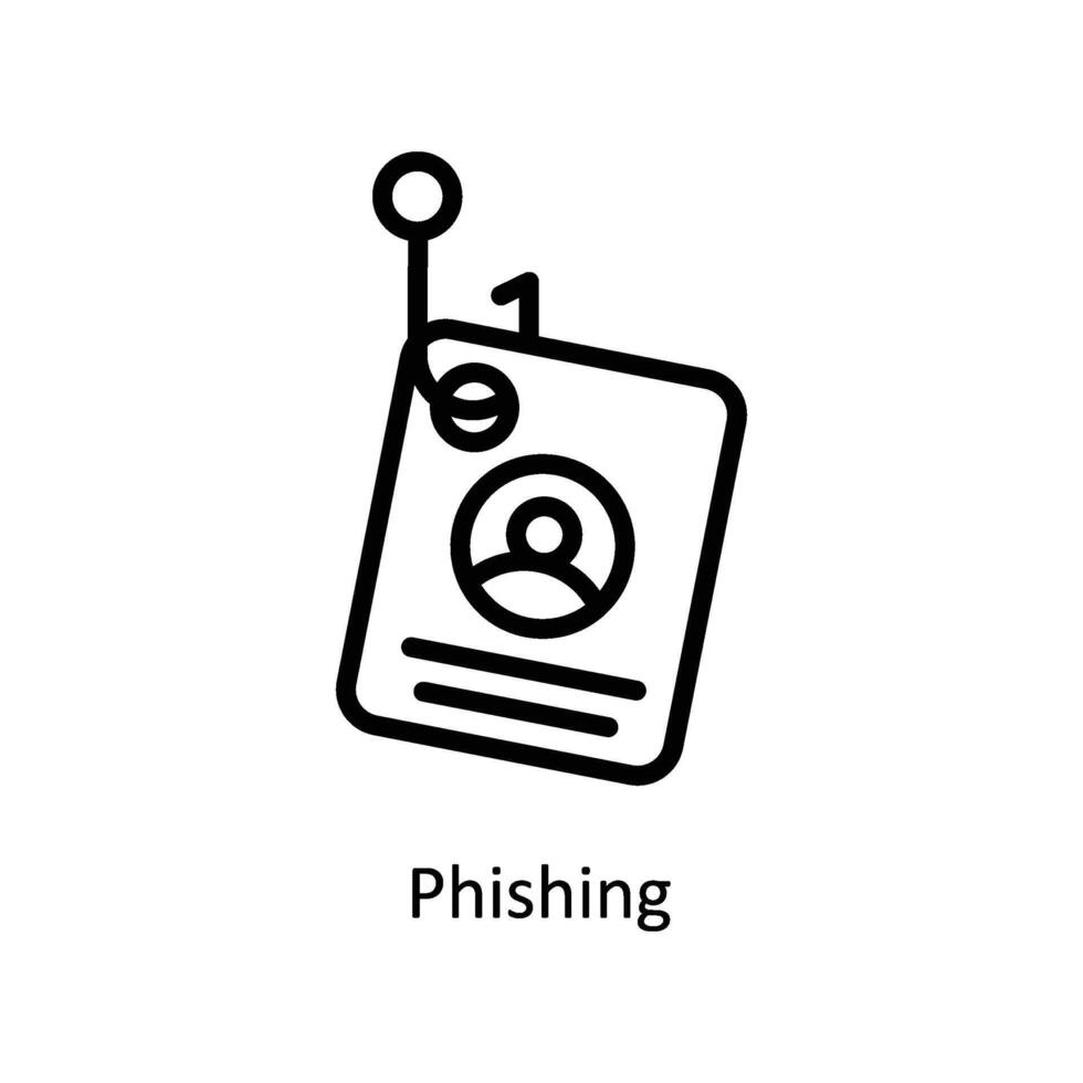 Phishing Vector outline icon Style illustration. EPS 10 File