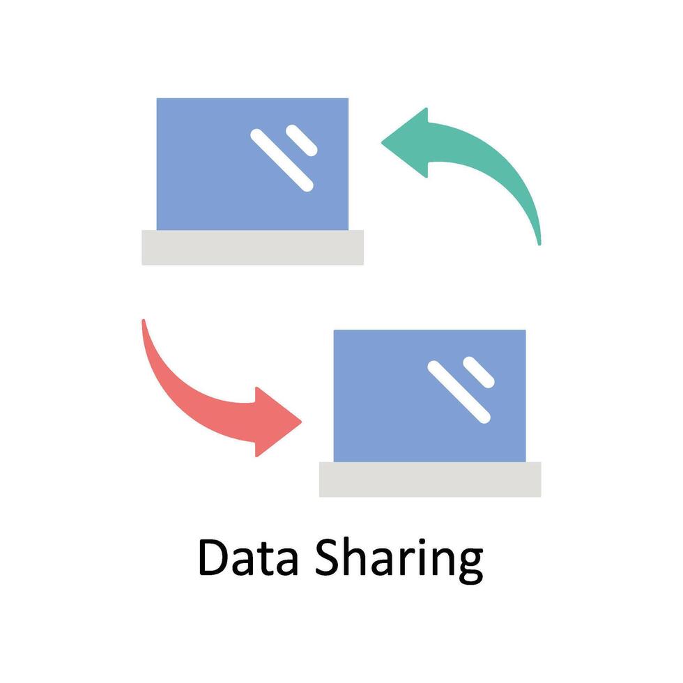 Data Sharing vector Flat icon style illustration. EPS 10 File