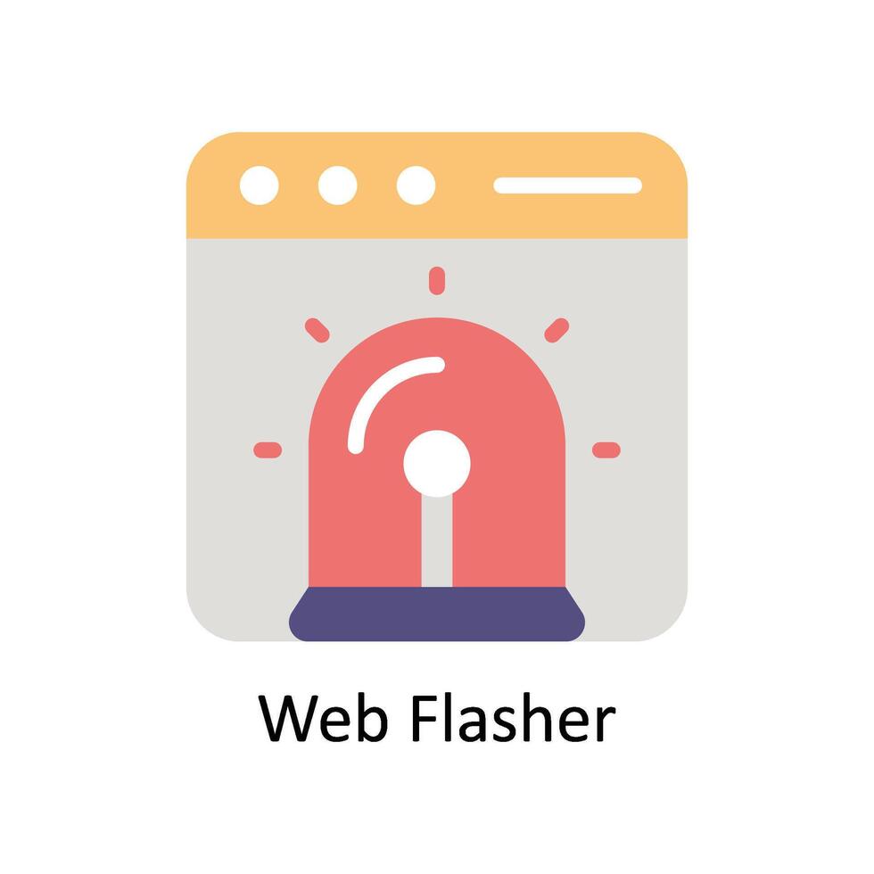 Web Flasher vector Flat icon style illustration. EPS 10 File