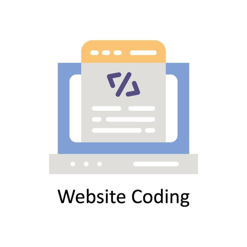 website Coding vector Flat icon style illustration. EPS 10 File