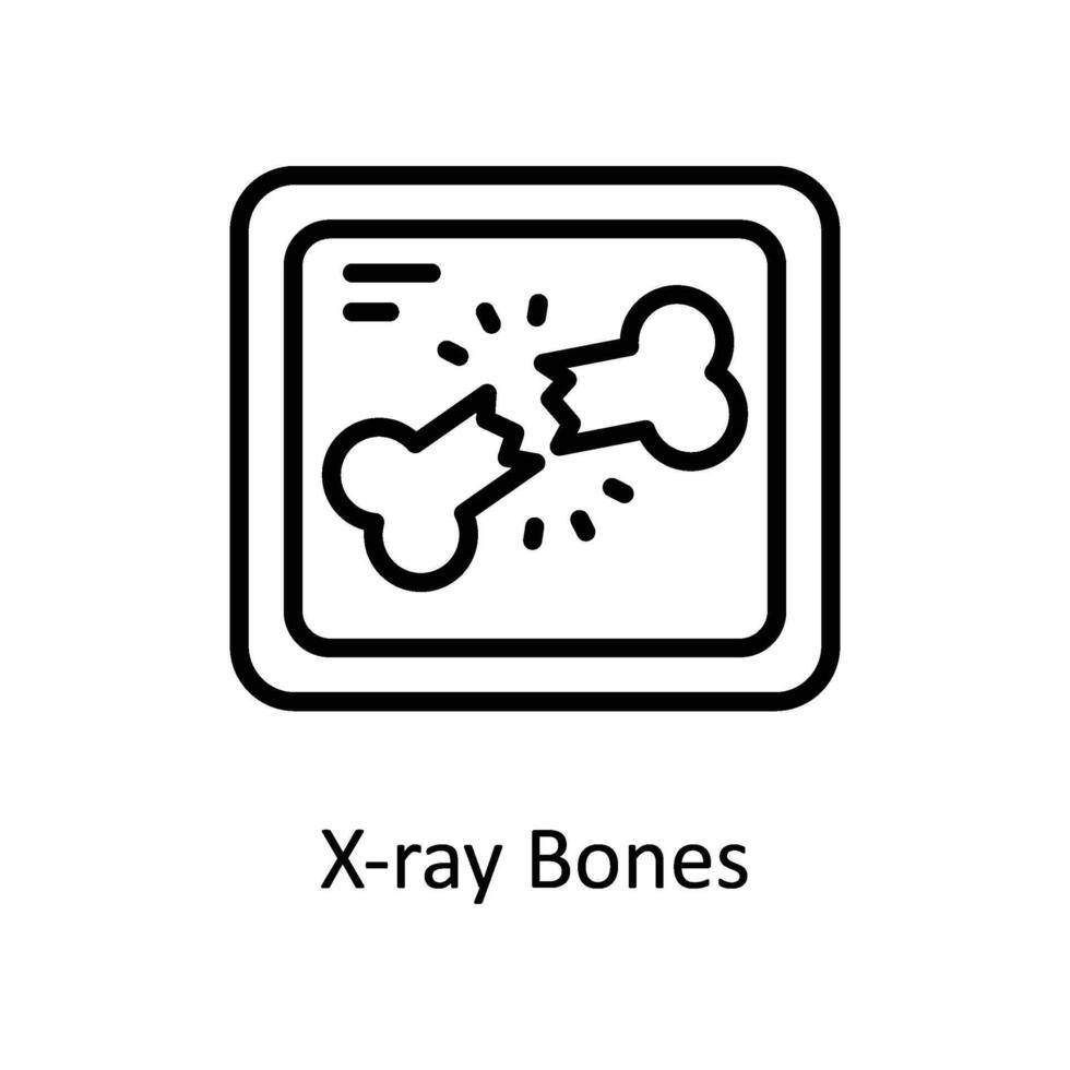 X-ray bones vector outline icon style illustration. EPS 10 File