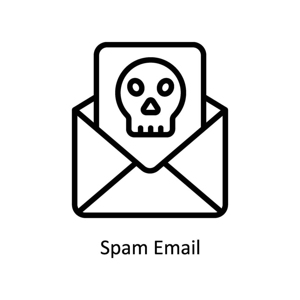 Spam Email  Vector outline icon Style illustration. EPS 10 File