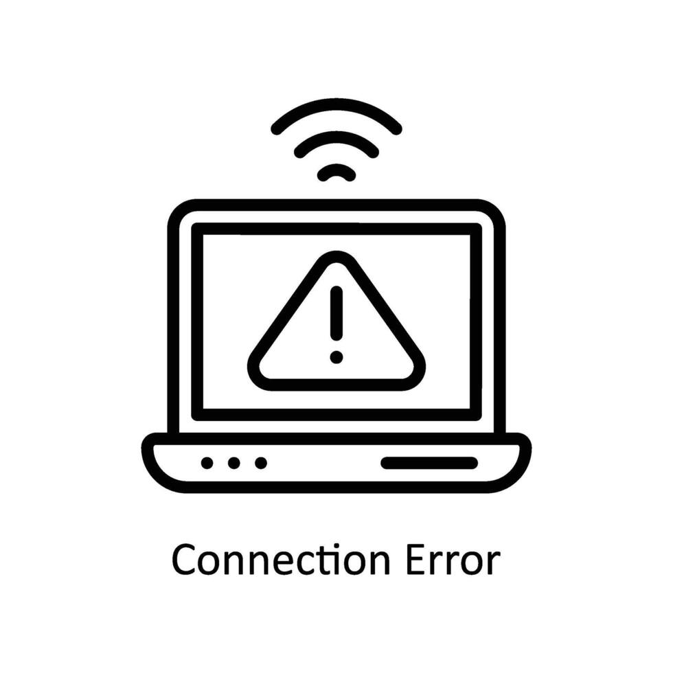 Connection Error  Vector outline icon Style illustration. EPS 10 File