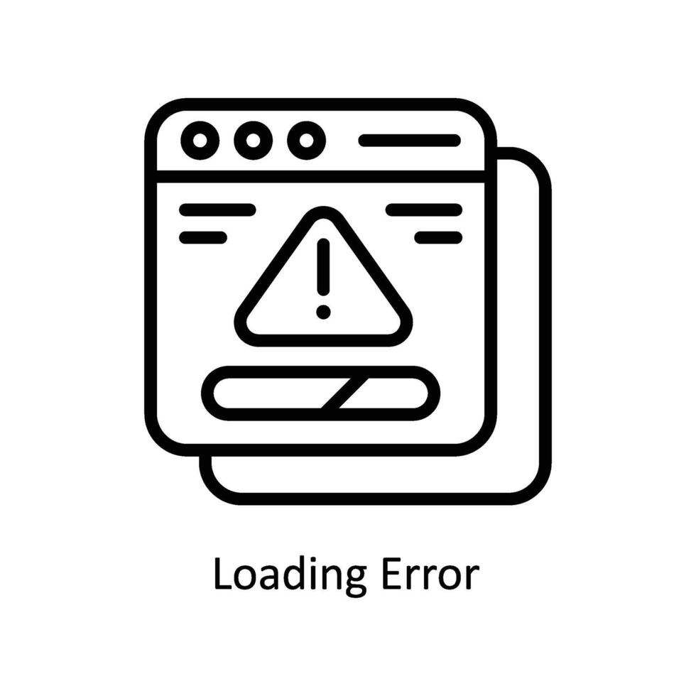Loading Error  Vector outline icon Style illustration. EPS 10 File