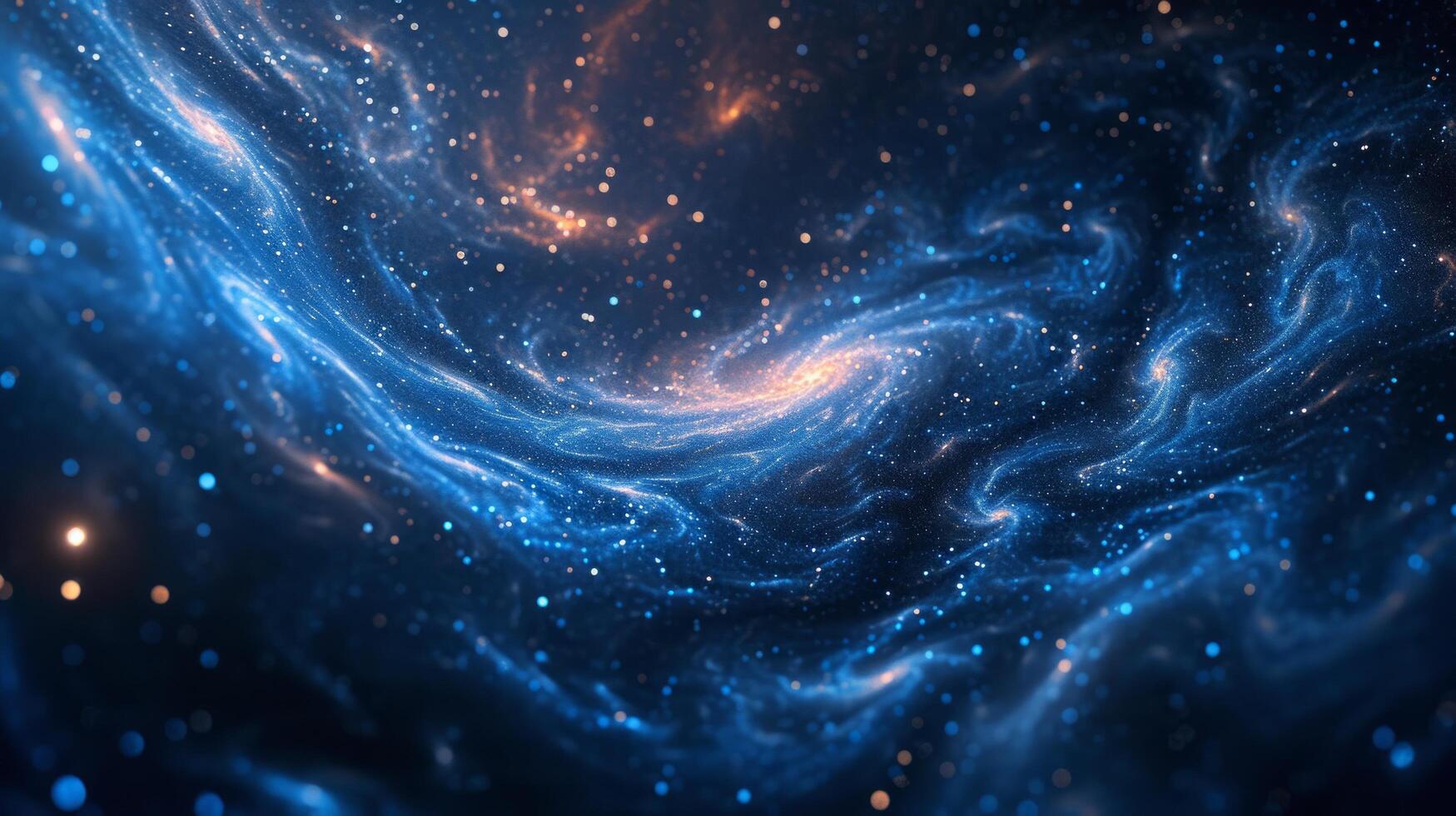 AI generated Abstract patterns inspired by celestial bodies swirl in cosmic harmony against deep space photo