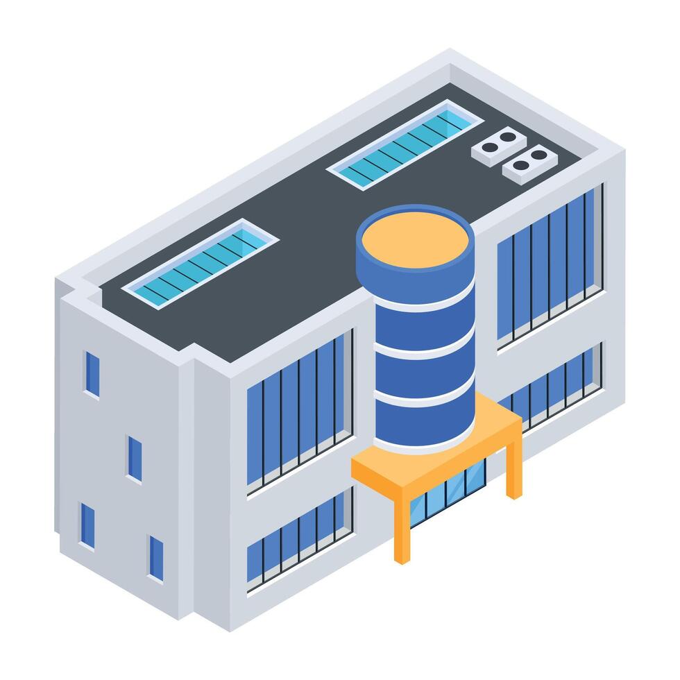 Commercial Building Isometric Icon vector