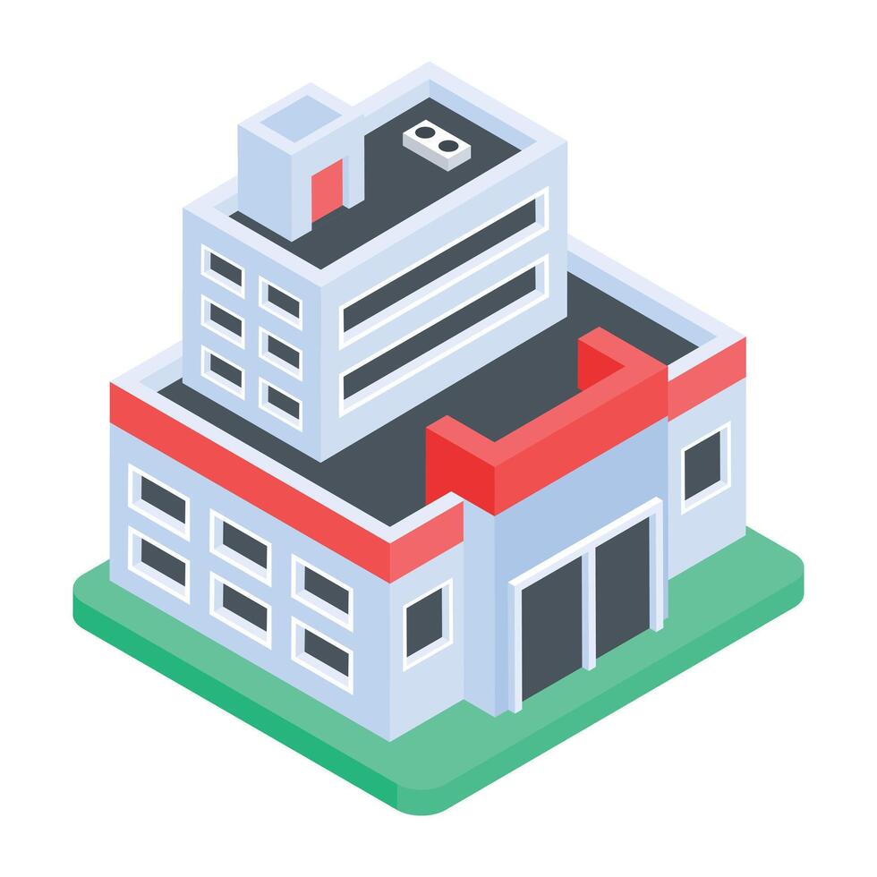 Urban Architectures Isometric Icon vector