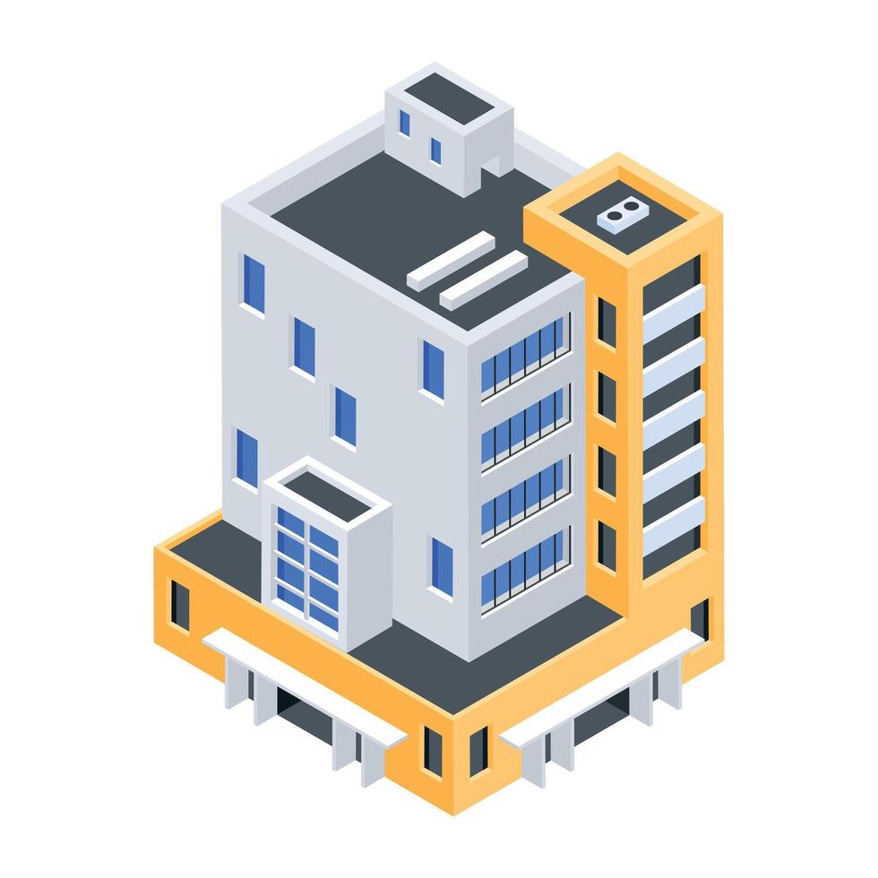 Urban Architectures Isometric Icon vector