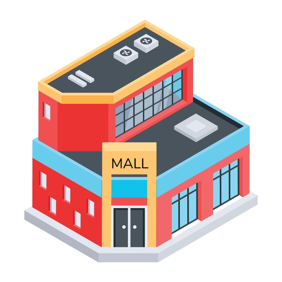 Urban Structures Isometric Icon vector