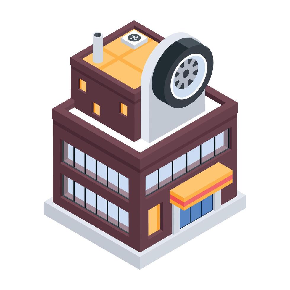 Commercial Building Isometric Icon vector