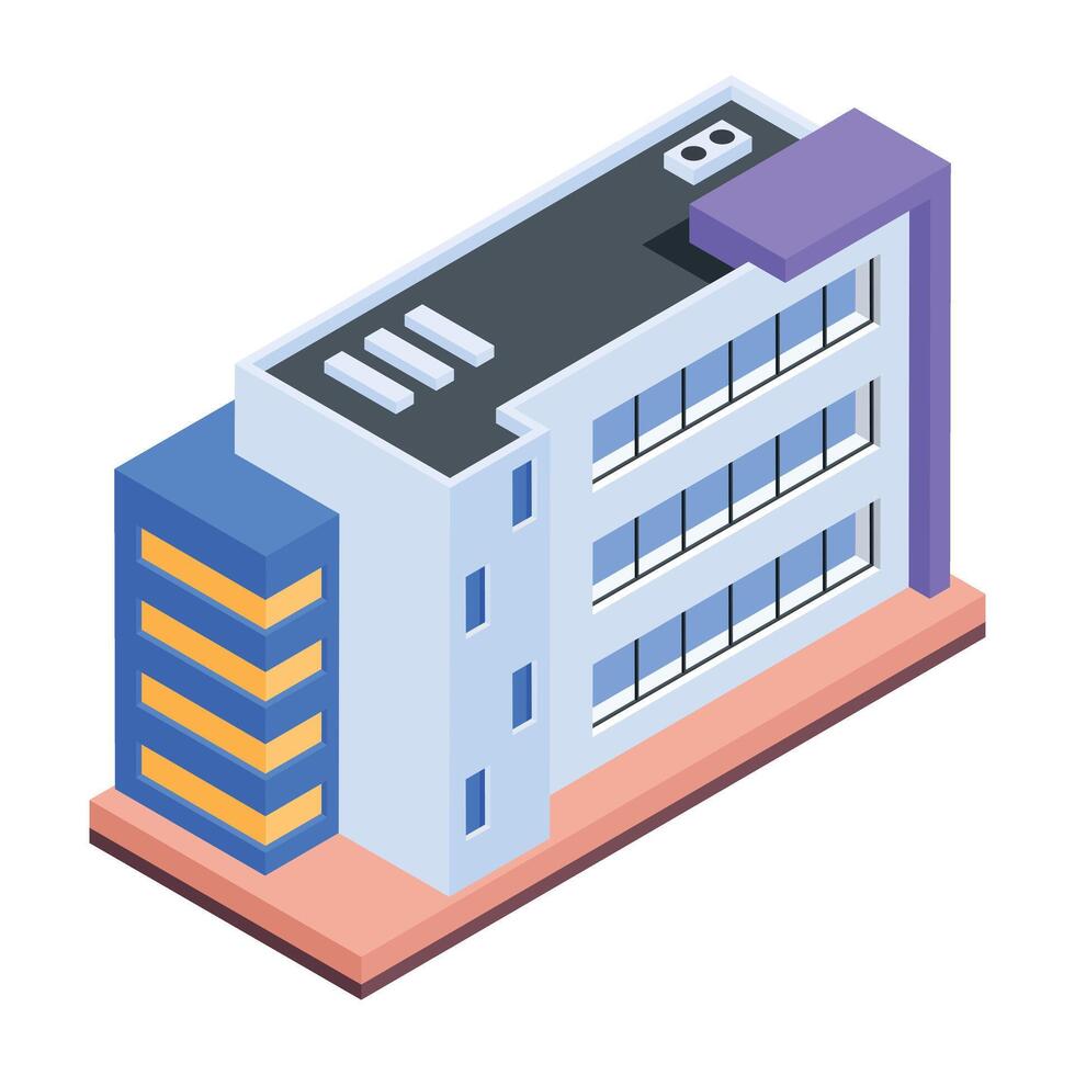 Urban Buildings Isometric Icon vector