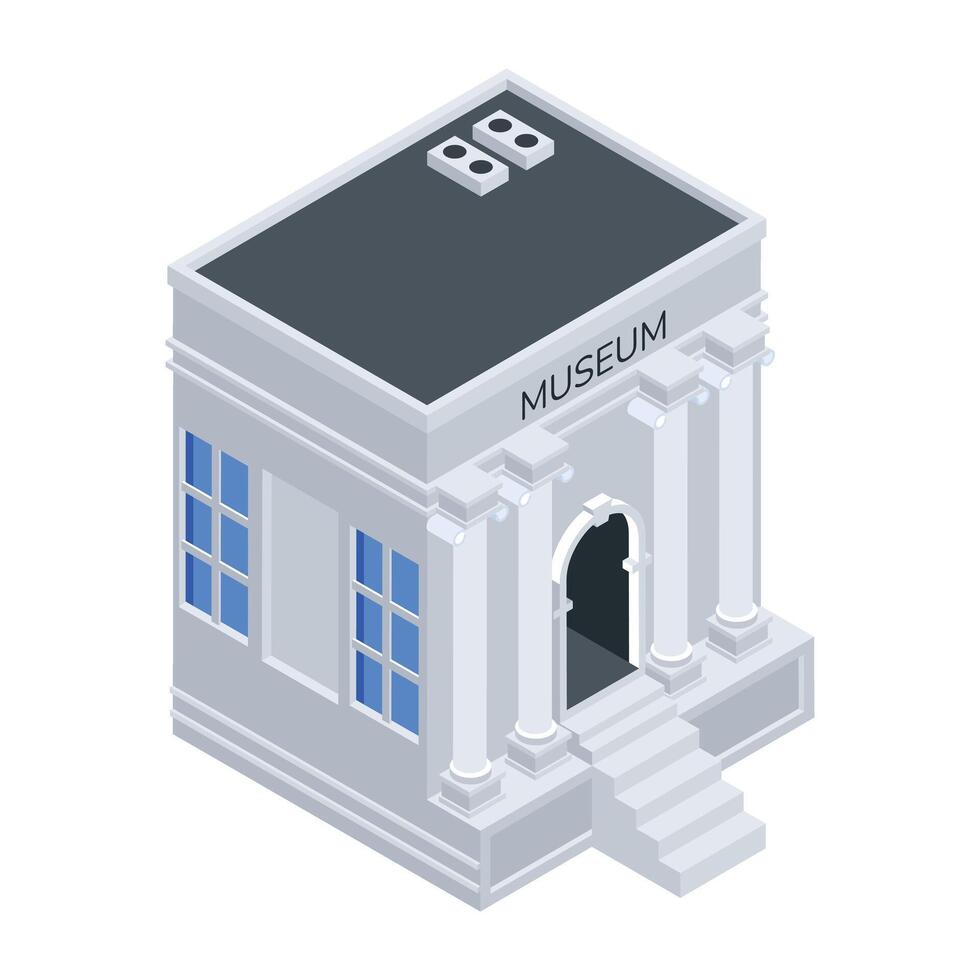 Commercial Building Isometric Icon vector