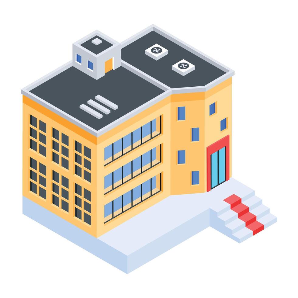 Urban Structures Isometric Icon vector