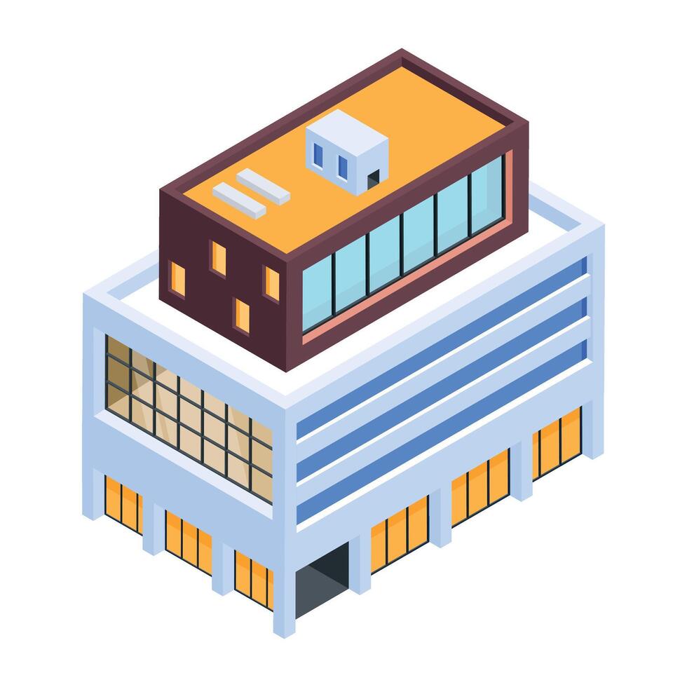 Urban Architectures Isometric Icon vector