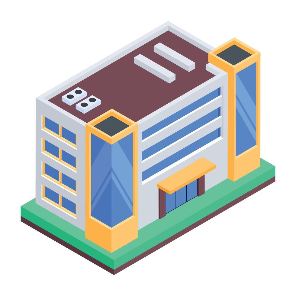 Urban Buildings Isometric Icon vector