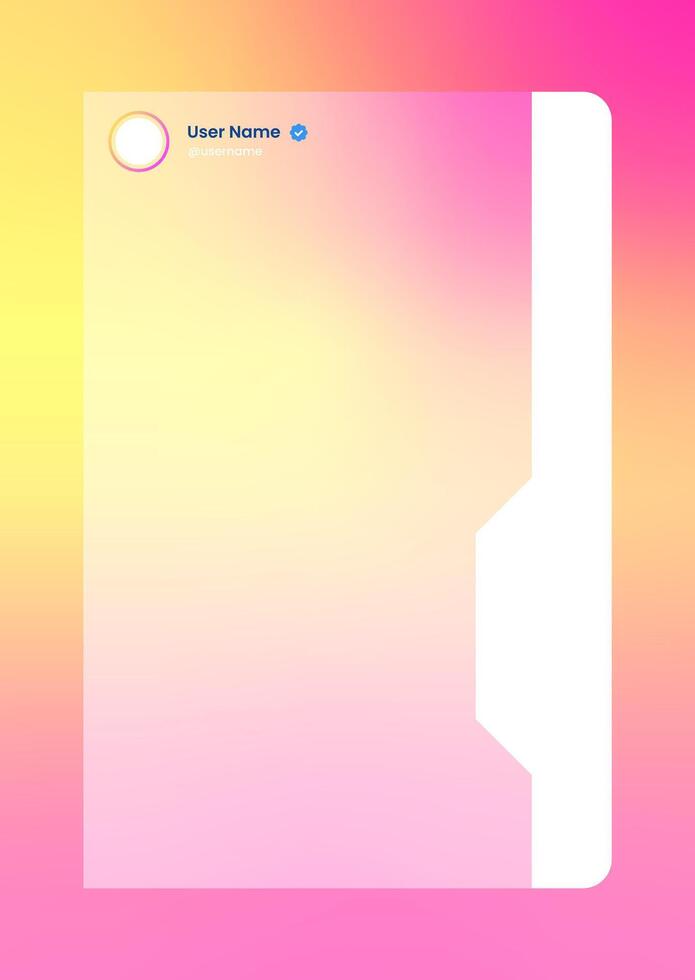 Vertical story template in gradient colors. Social media frame vector illustration.