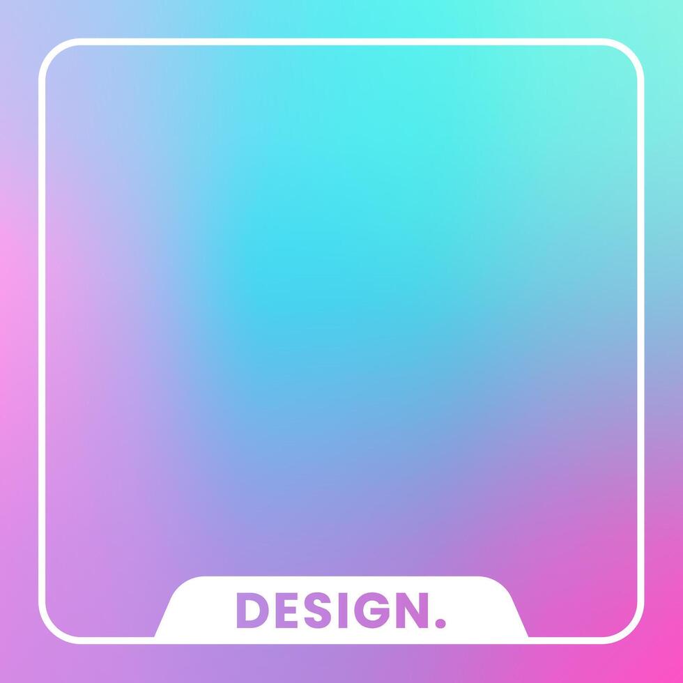 Colorful square gradient background. Social media frame vector illustration.