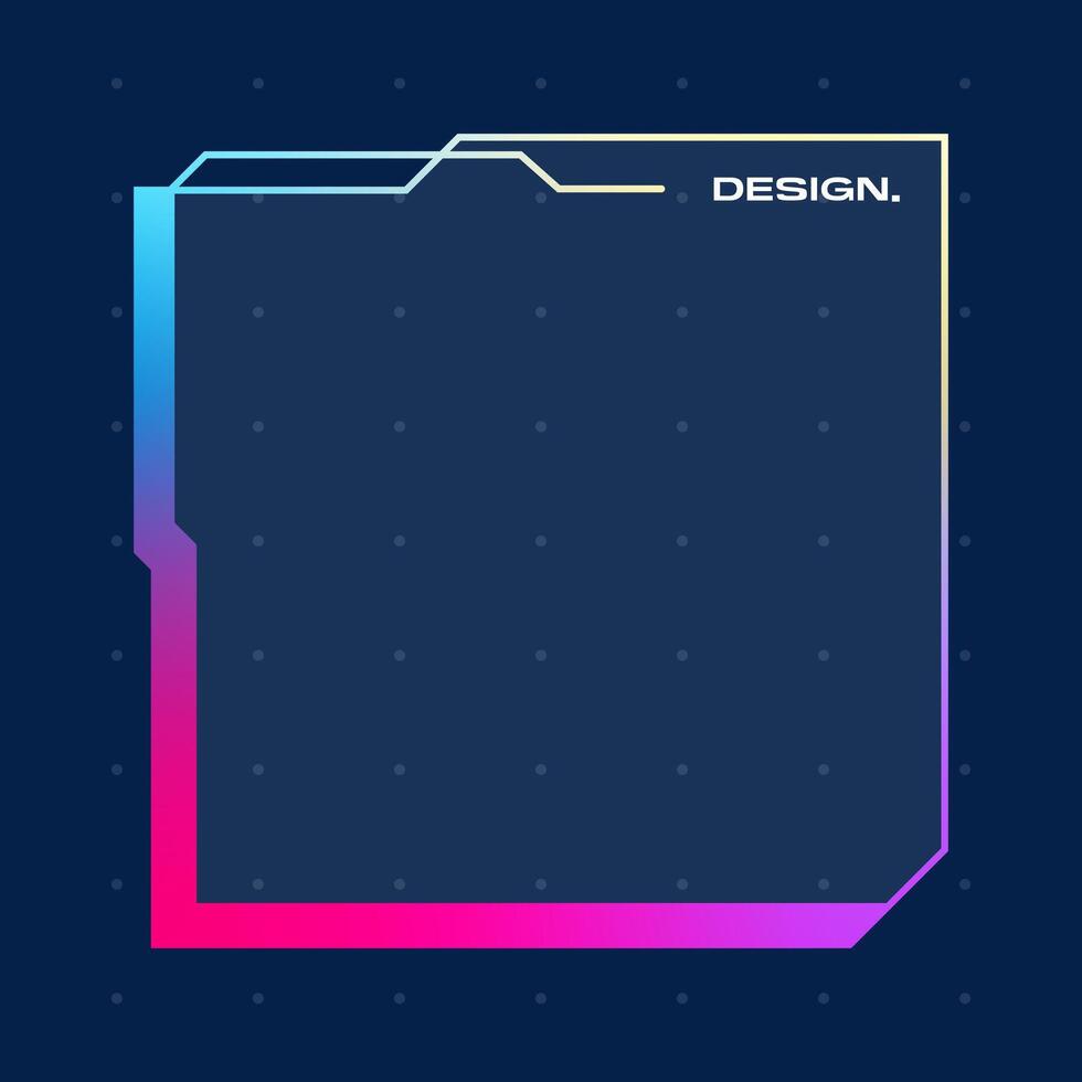 Futuristic square gradient background. Pop up window vector illustration.