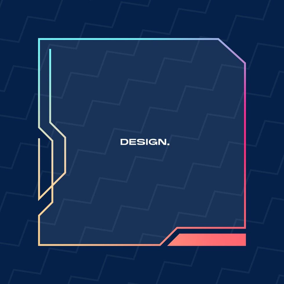 Futuristic square gradient background. Pop up window vector illustration.