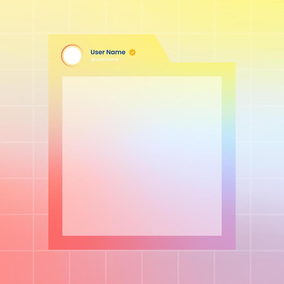 Social media frame isolated template. Colorful social media interface. vector